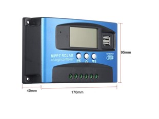 100A MPPT Solar Şarj Akü Kontrol Paneli Güneş Enerjisi Çift USBli 12-24V