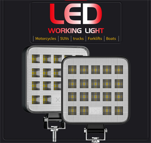 19 LED Kare Off Road Tekne Çalışma Lambası Spot Lambası 6500K