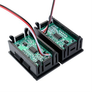 3 Kablolu Kırmızı Led Dijital Panel Voltmetre DC 0-30V
