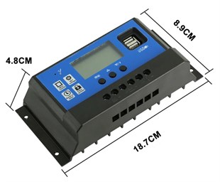 50A Solar Güneş Paneli Akü Şarj Kontrol Cihazı PWM 12v-24v Çift USB
