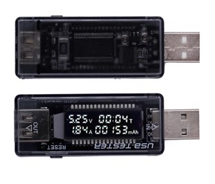 LED Ekranlı USB Voltmetre Ampermetre USB Şarj Kapasitesi Test Cihazı